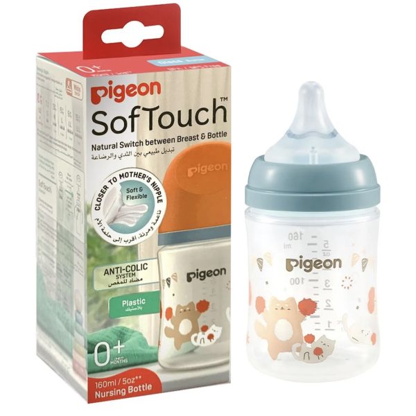 بيجون - رضاعة سوفت تاتش بعنق عريض - قطة - 160 ملي